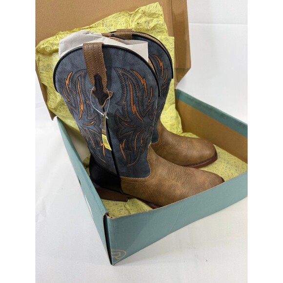 Roper Big Kids Cowboy Boots “Dalton” Tan Size 6 NEW IN BOX Square Toe - Picture 1 of 6